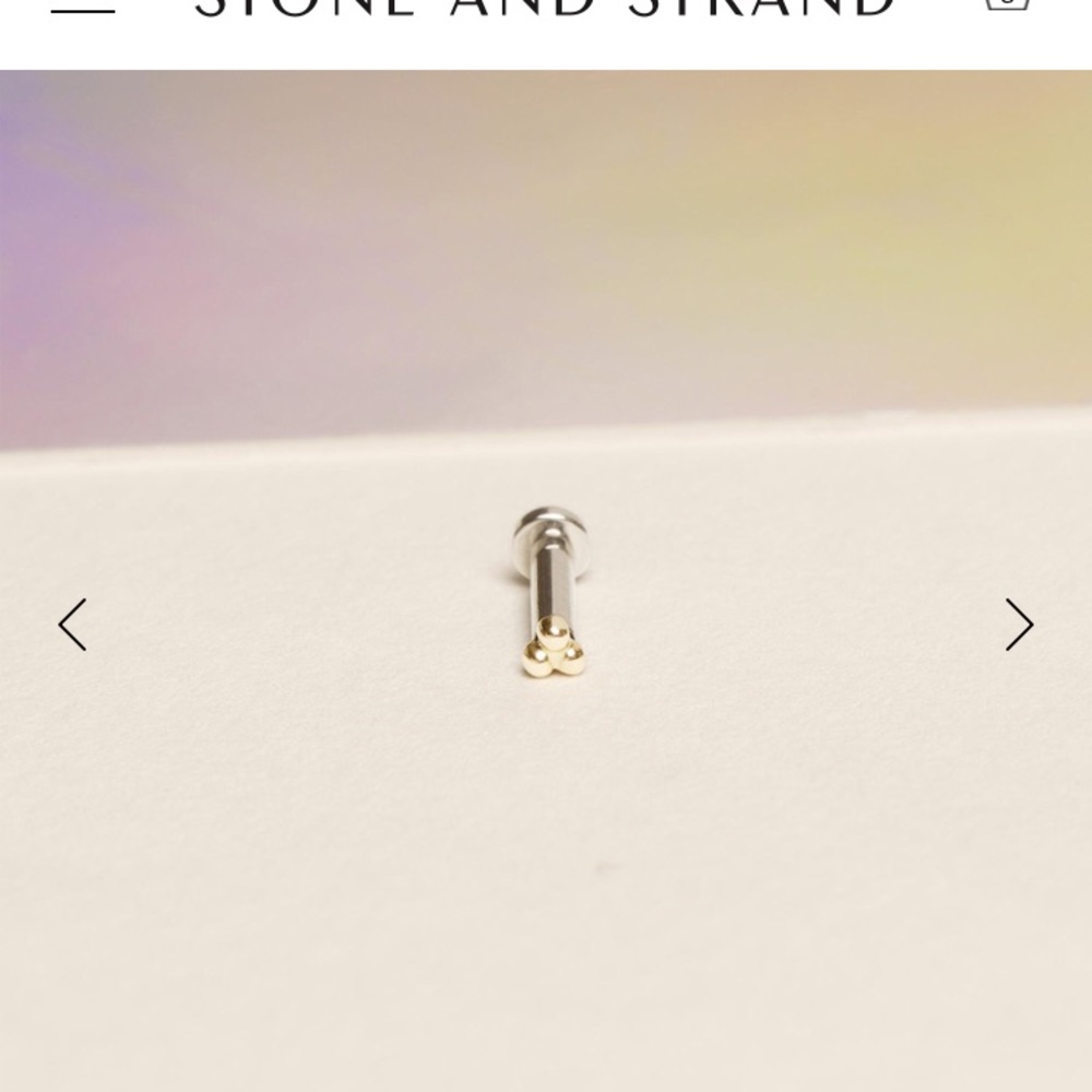 Stone and Strand Gold Trinity Threaded Earring